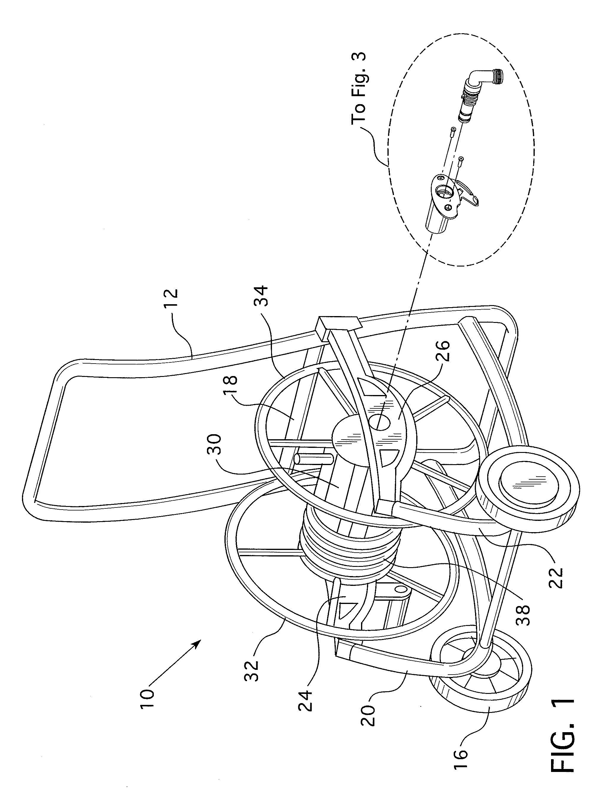 Metal hose reel water system