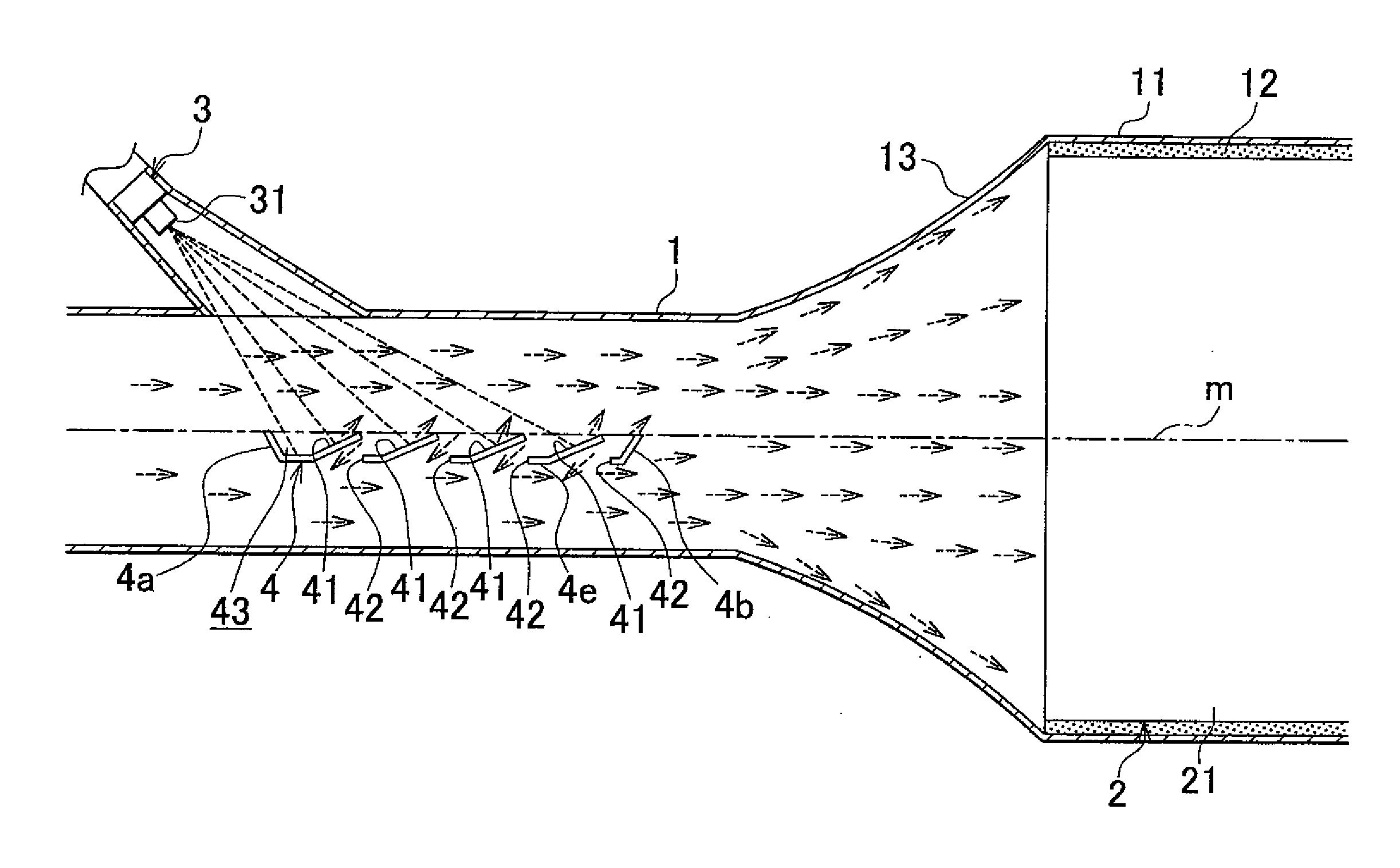 Additive-agent diffusion plate structure in exhaust passage, and additive-agent diffusion plate in exhaust passage