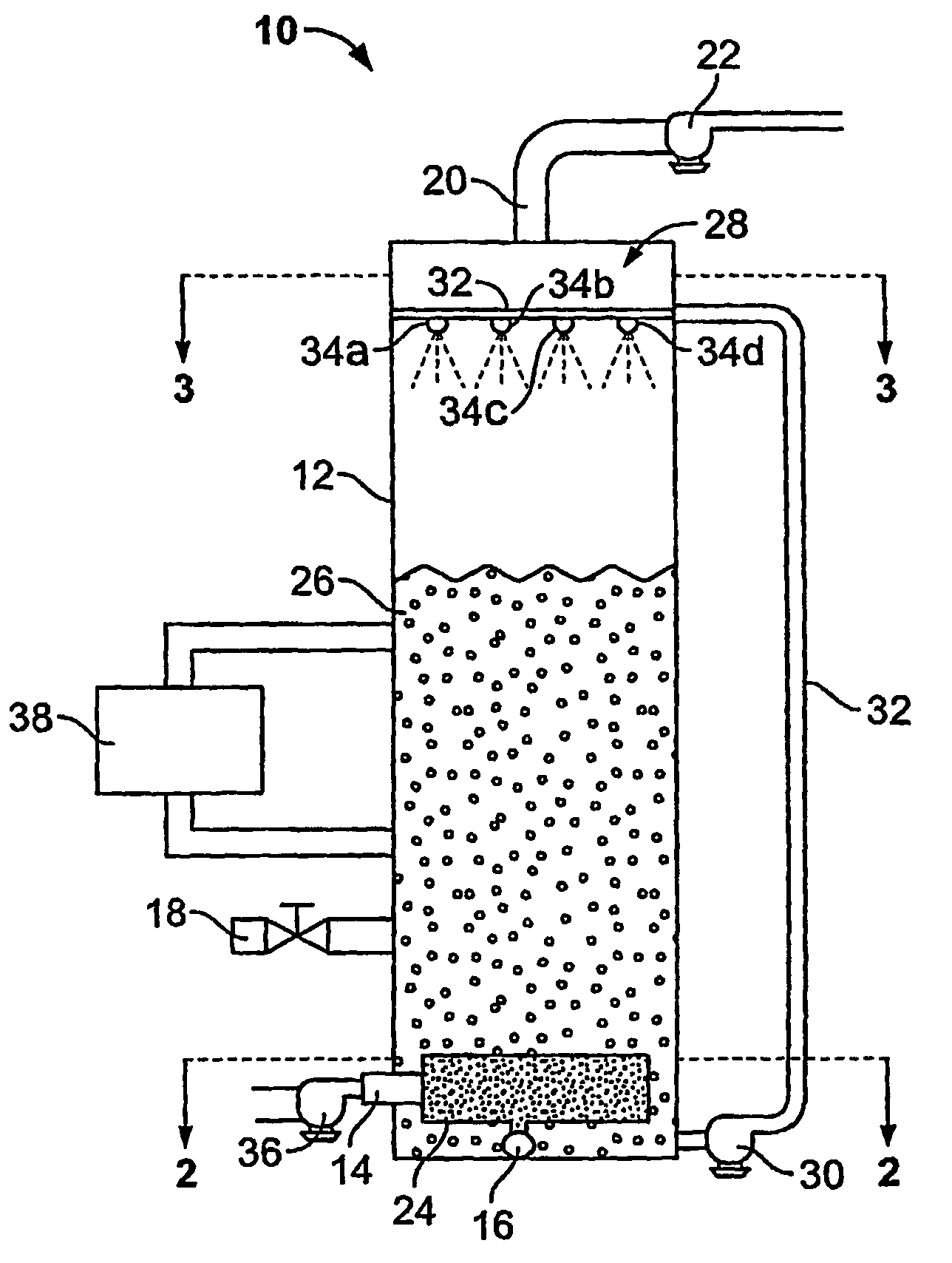 Device for removing particulate, various acids, and other contaminants from industrial gases