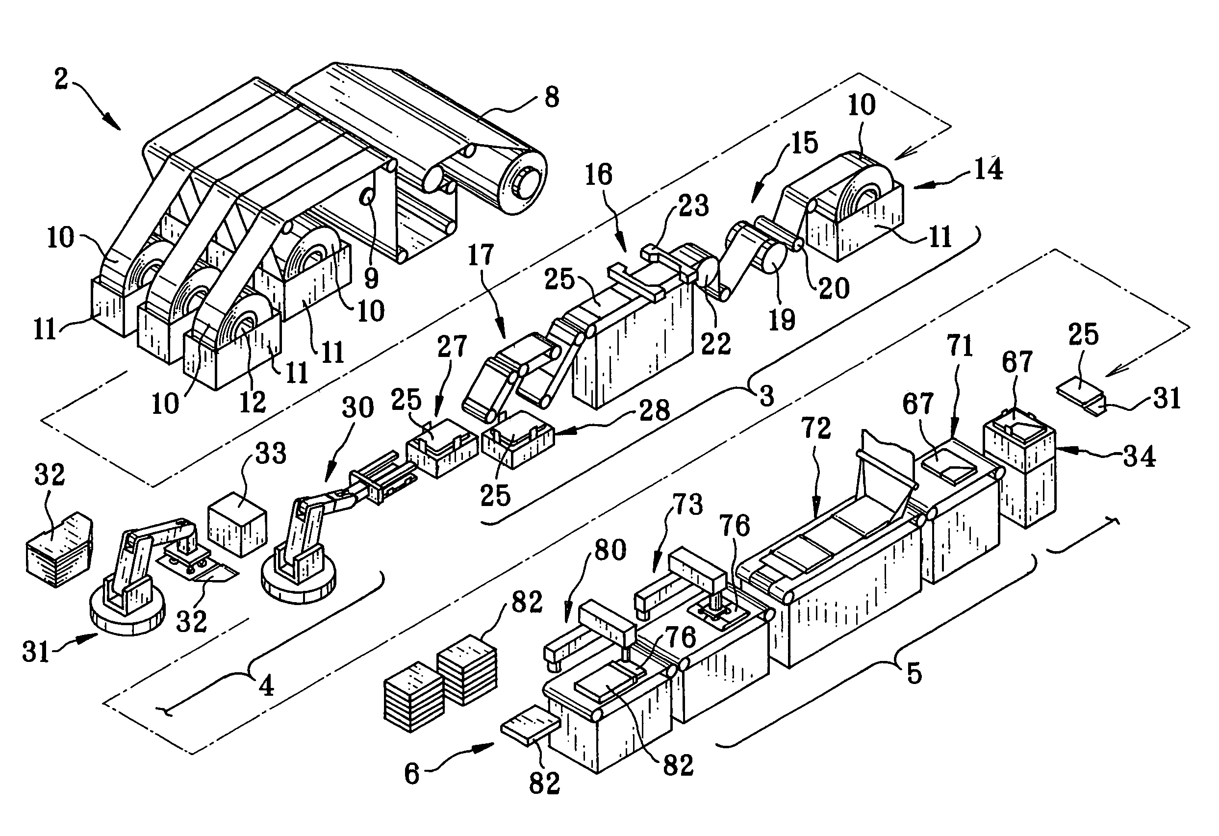 Sheet package producing system, sheet handling device, and fillet folding device