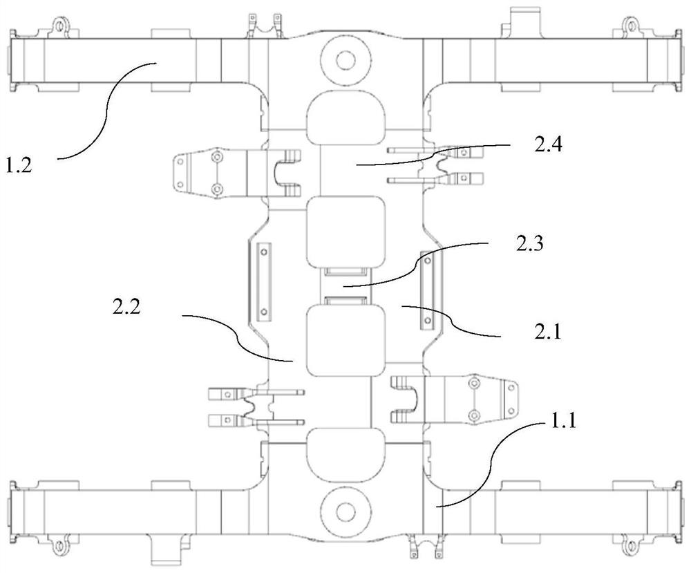 A motor vehicle frame of a light rail vehicle