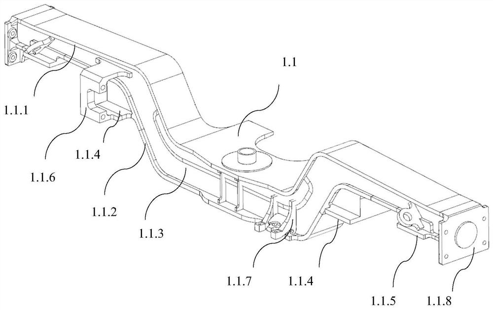 A motor vehicle frame of a light rail vehicle