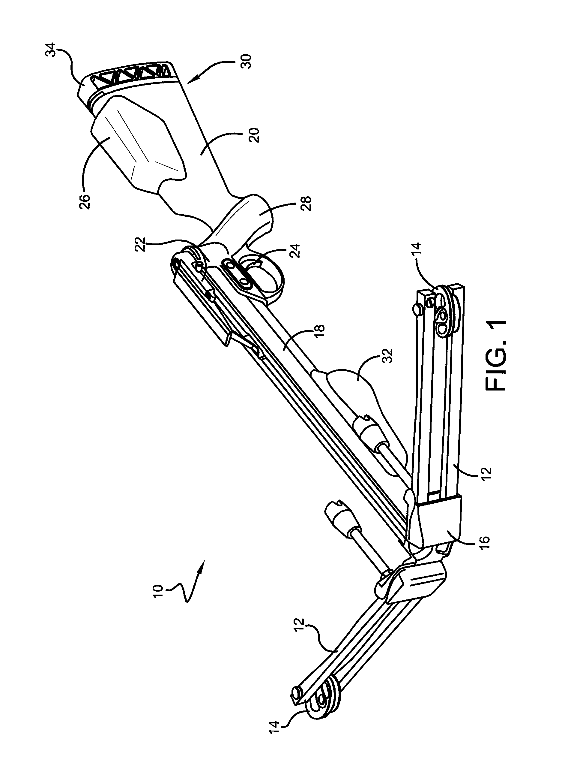 Crossbow and components attached by a sliding joint assembly