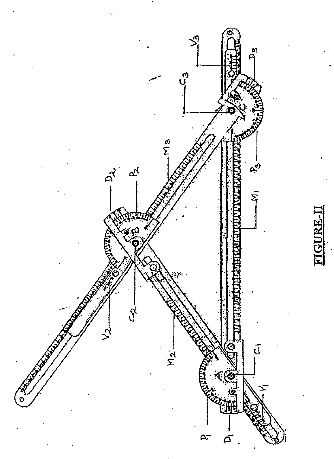 Multipurpose instrument for triangle solutions, measurements and geometrical applications called triometer