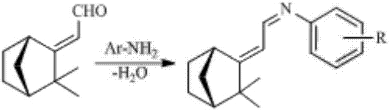 A kind of synthetic method containing camphenyl schiff base compound