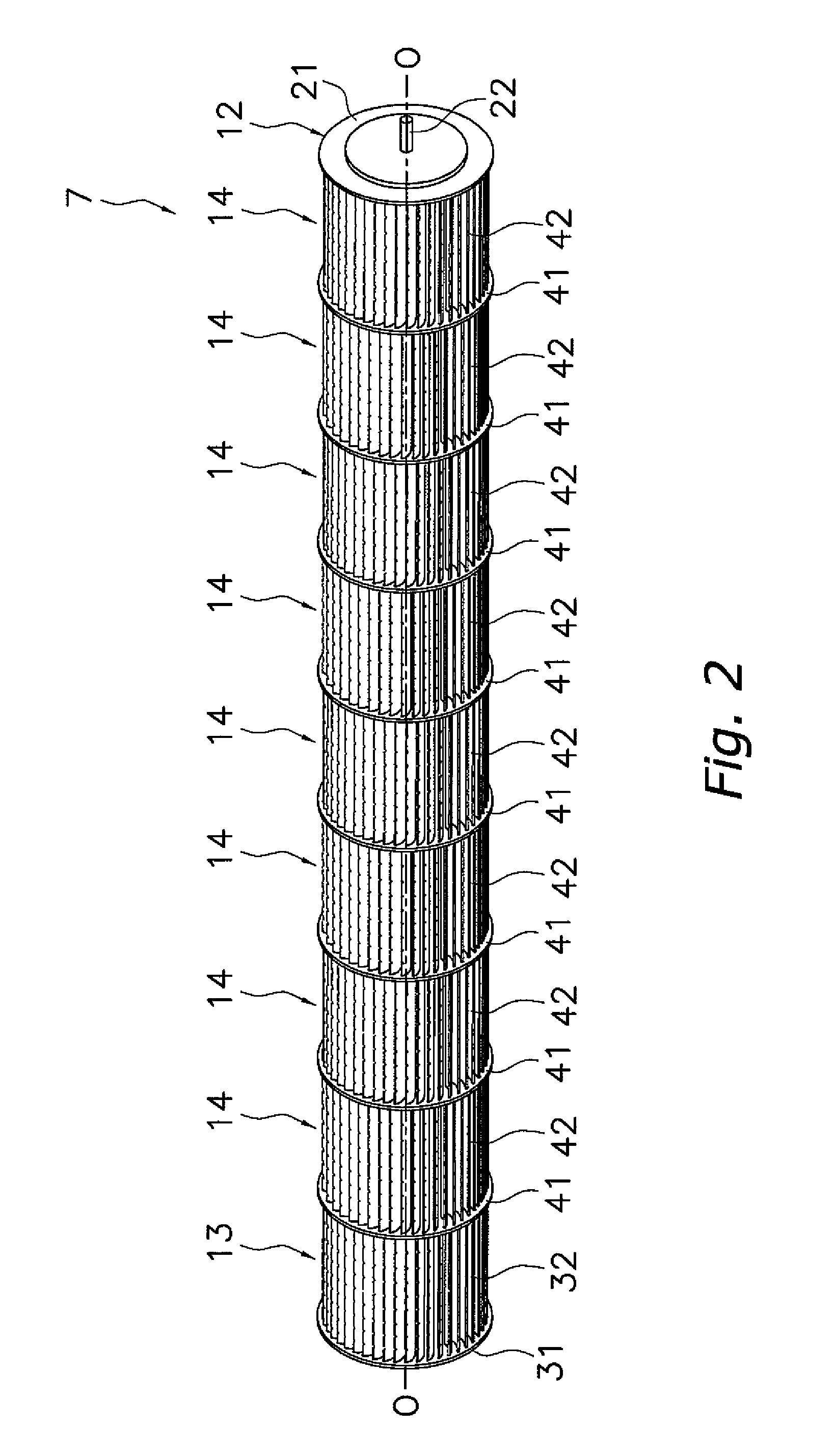 Impeller of multiblade blower and method of manufacuturing the same