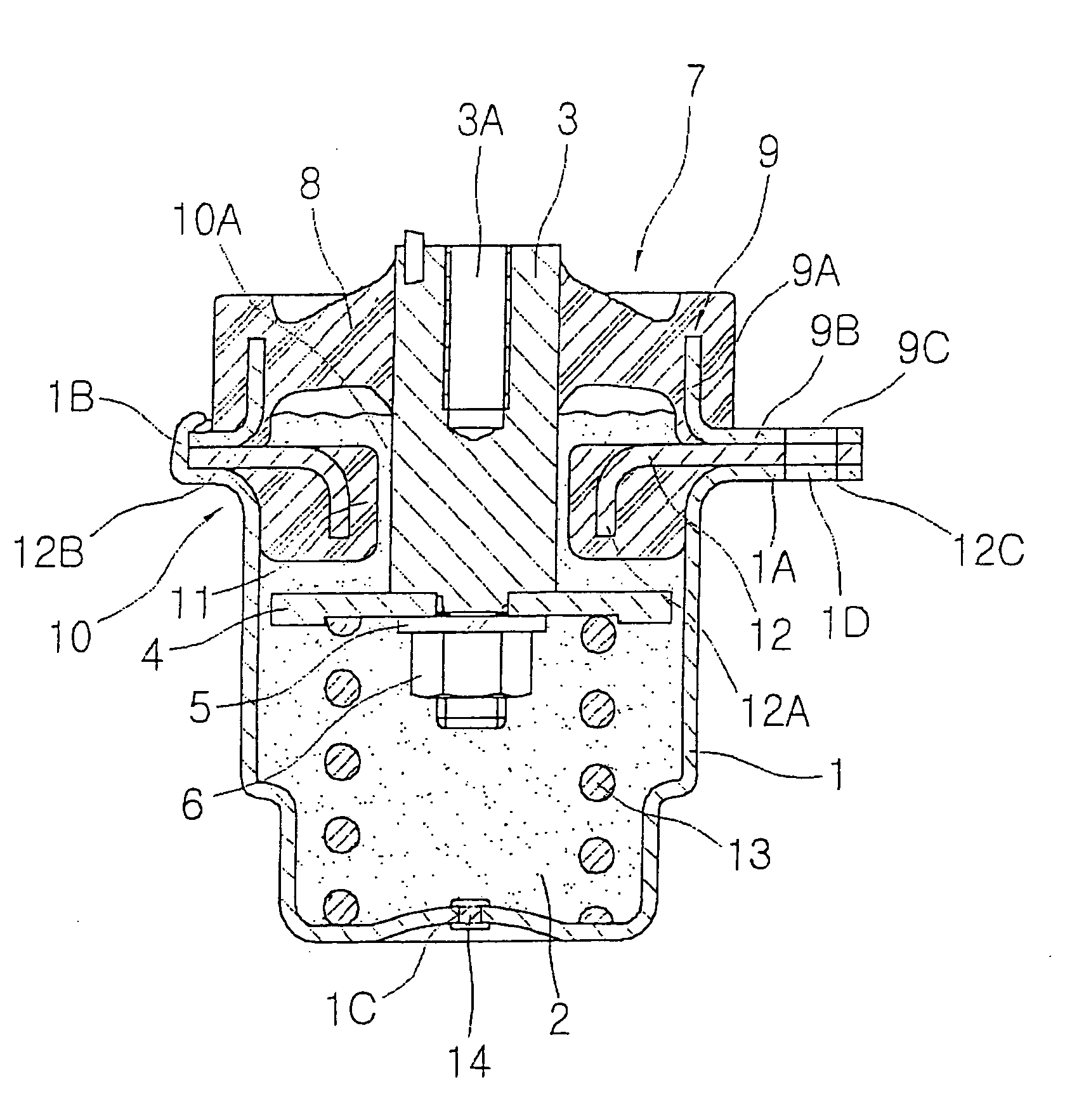 Liquid seal type fluid-filled mount