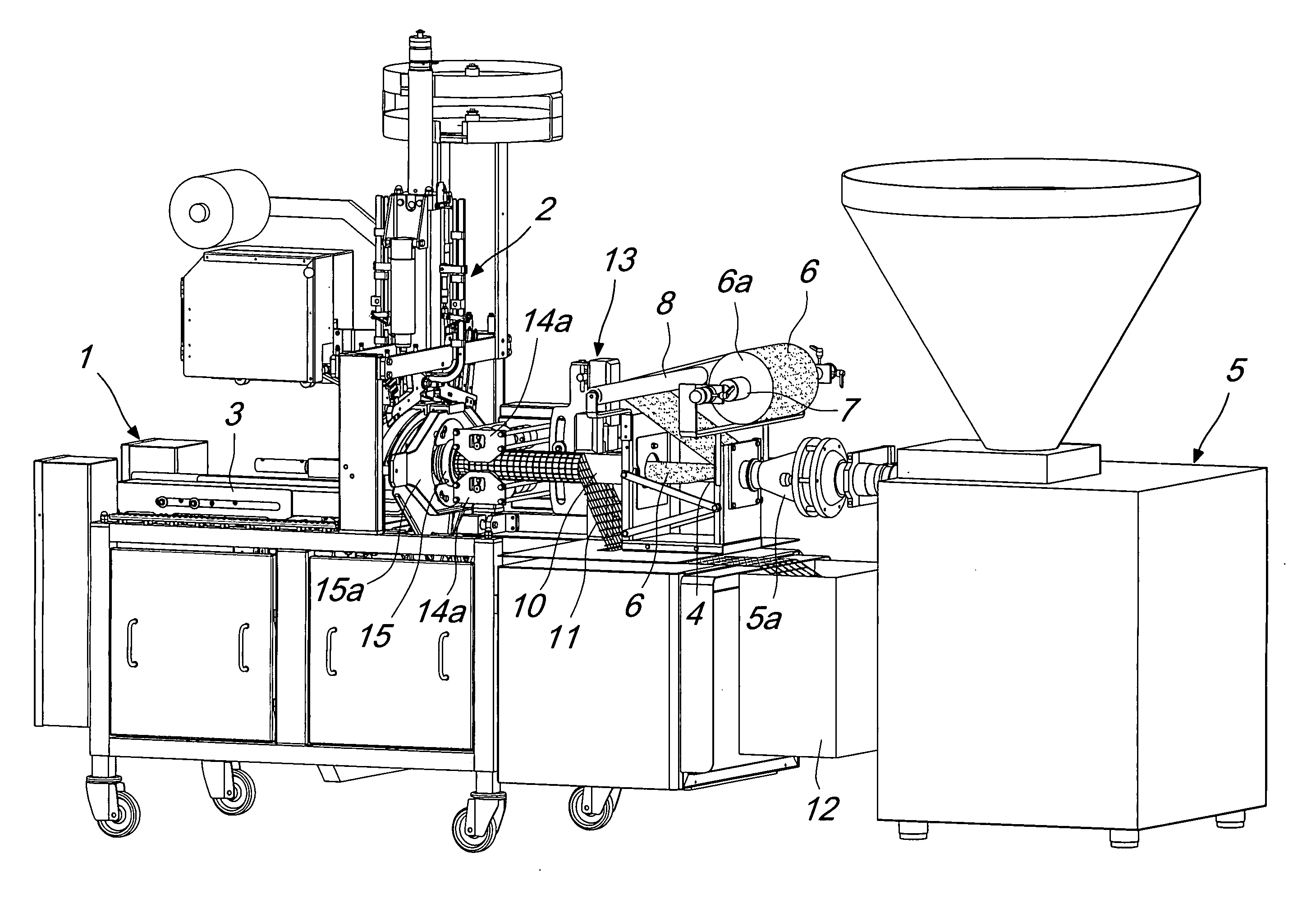 Machine for preparing encased cured meats