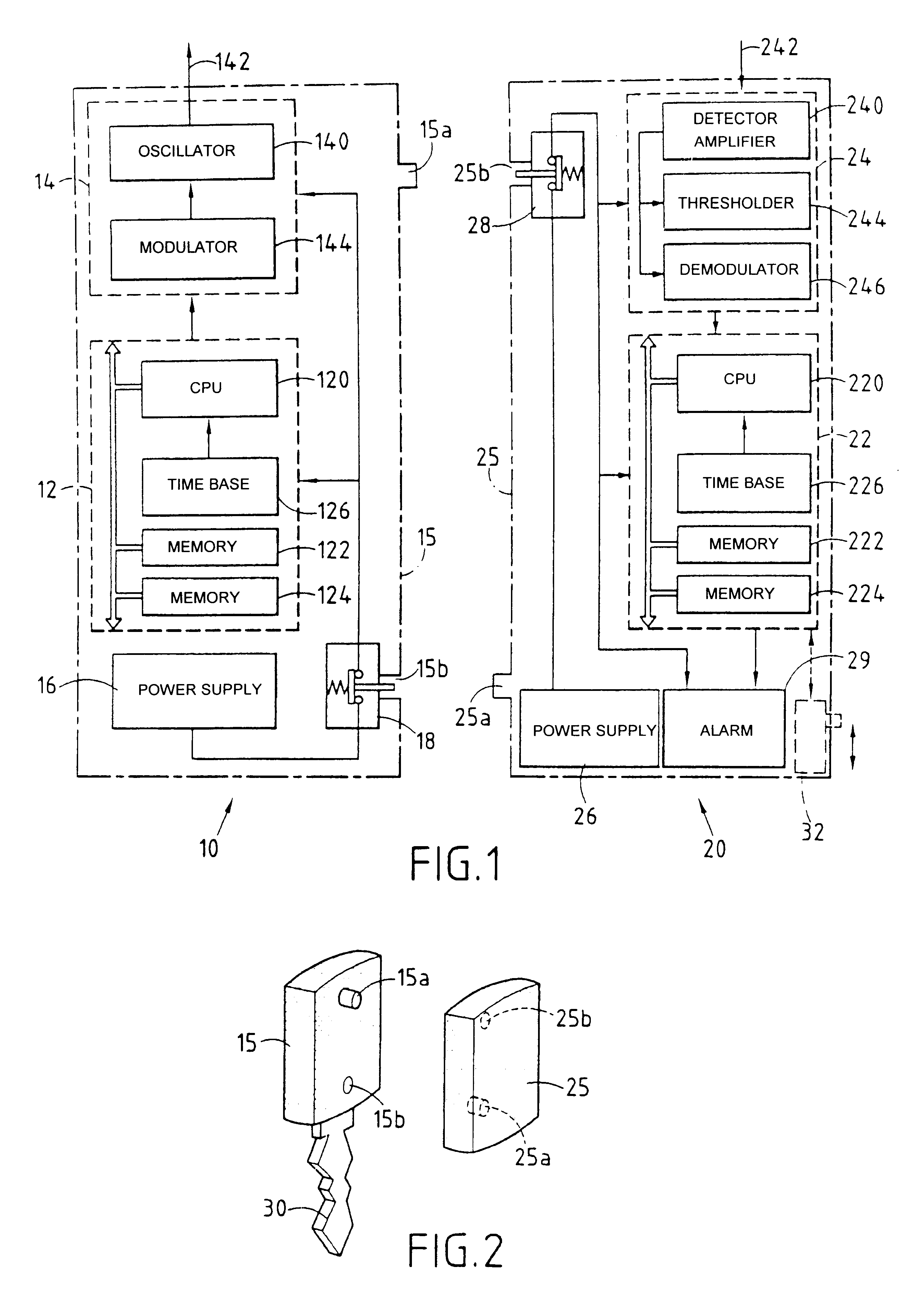 Device for signalling spatial separation or closeness beyond or within a predetermined limit