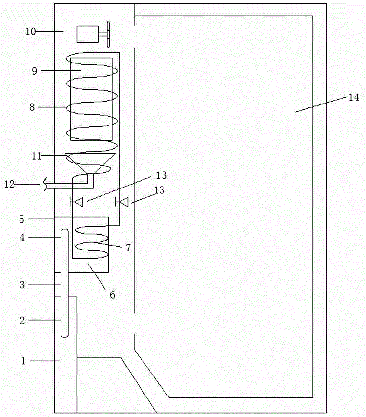 Air-cooled type refrigerator with heat pipe type heat storage and frost removal mechanism