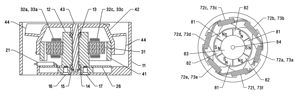 Brushless DC motor incorporating single pole double throw magnetic switch