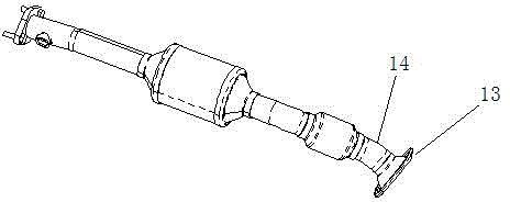 Clamping mechanism for welding automobile exhaust pipe end flange