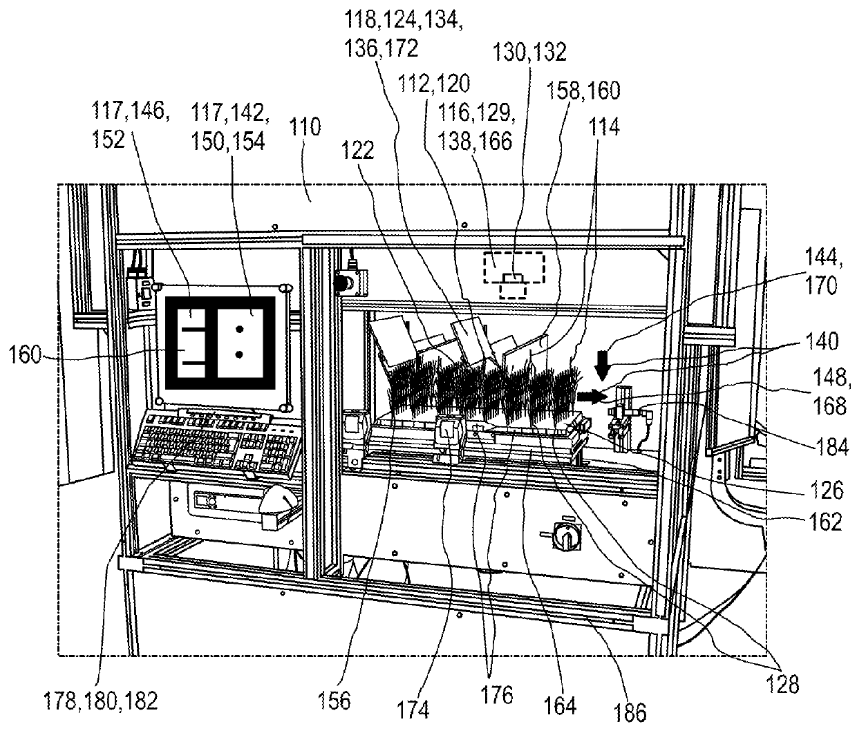 Screening device for screening plant specimens