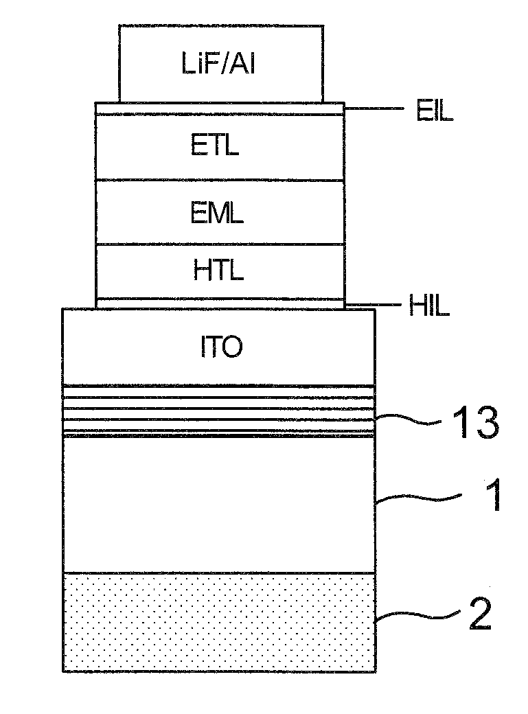 Method and Apparatus for Light Emission Utilizing an OLED with a Microcavity