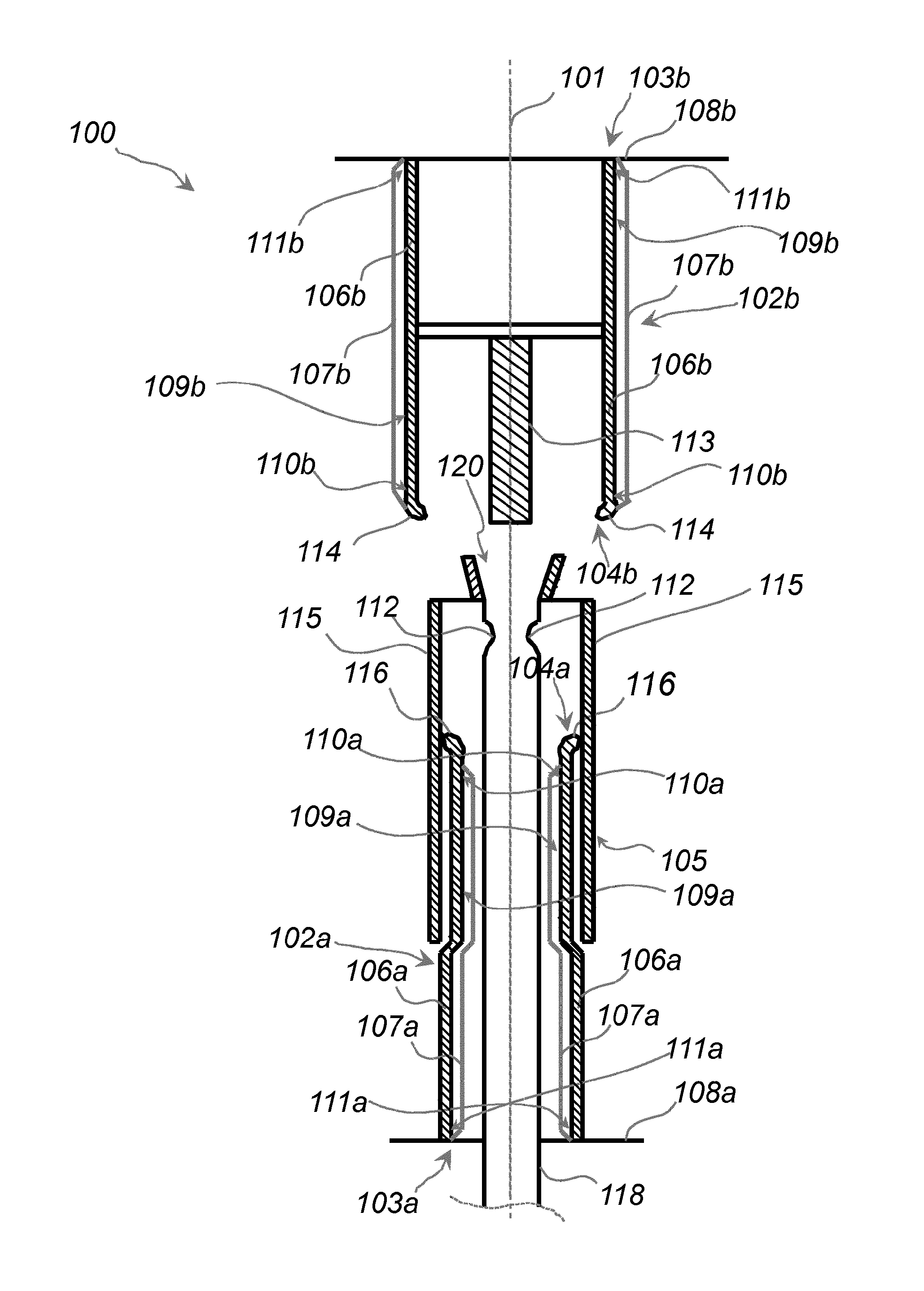 Dual current path for high rated currents