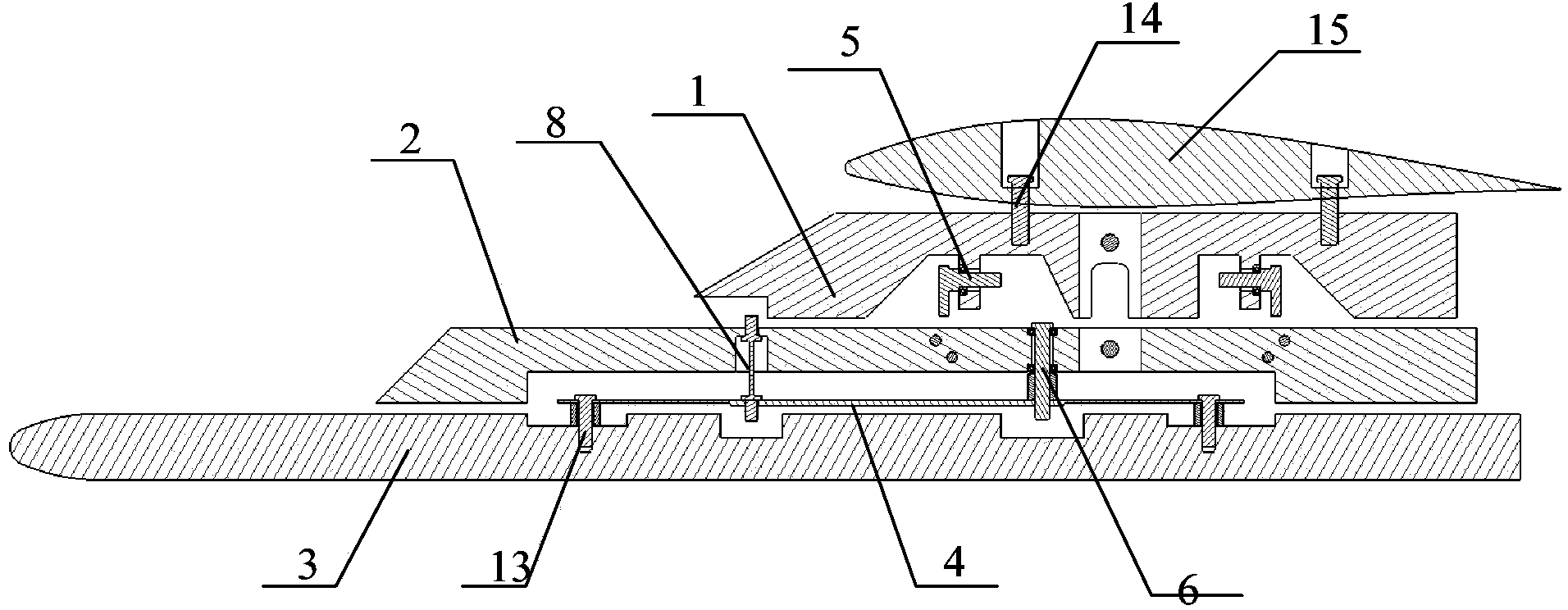 Three-freedom-degree simulation external store flutter model for wind tunnel test