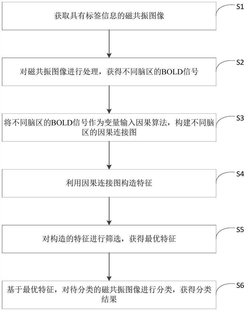 Magnetic resonance image classification method and system based on causal relationship