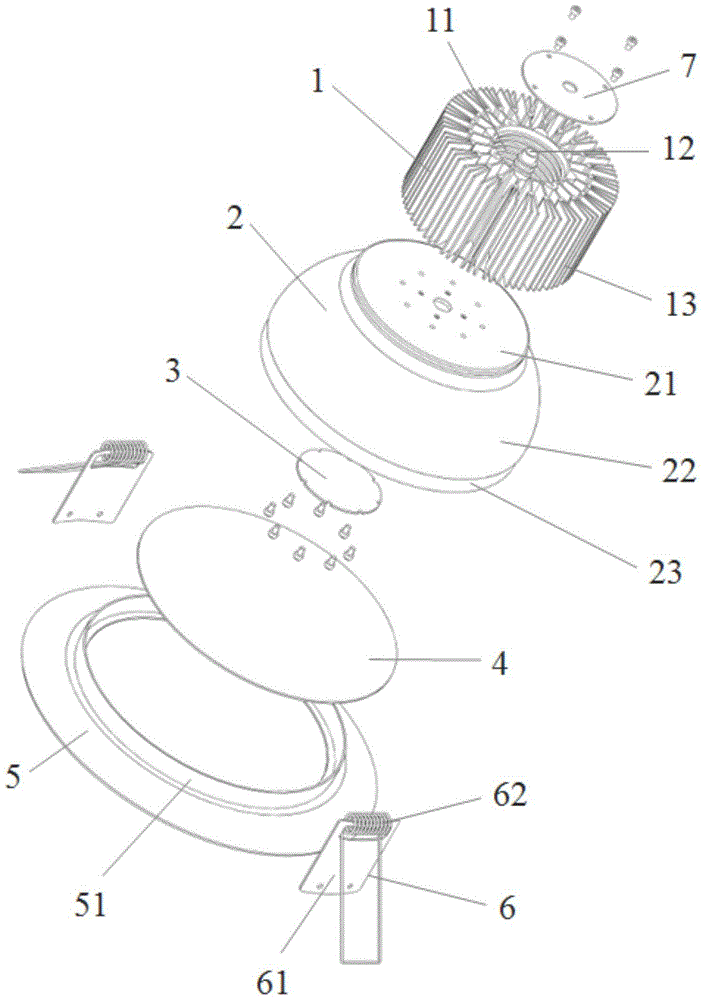 A high-power LED lamp for heat dissipation based on composite phase-change energy storage materials