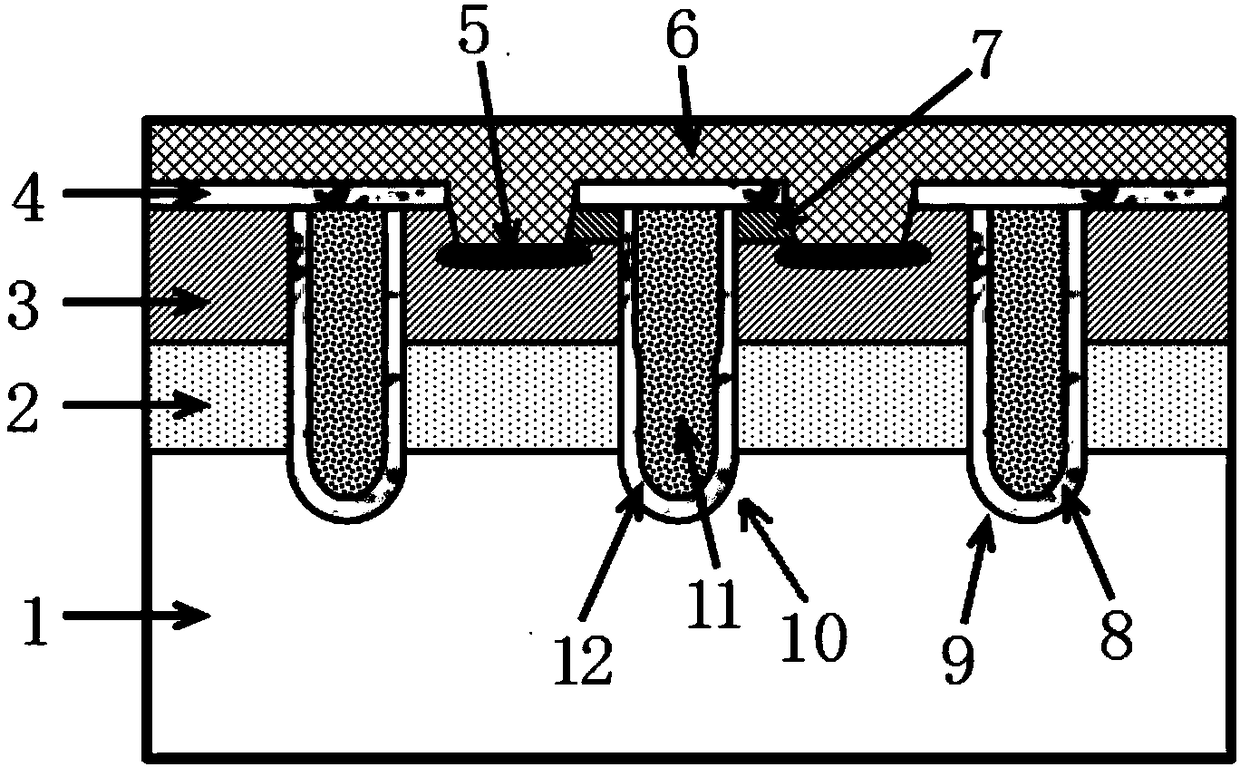 Trench step gate type IGBT chip