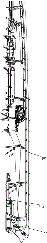 Rail belt-type conveyor with rotary wheel structures