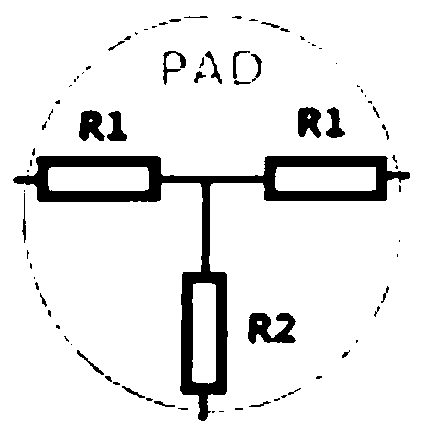 CATV (Community Antenna Television) insertion sheet type fixed attenuator identification circuit