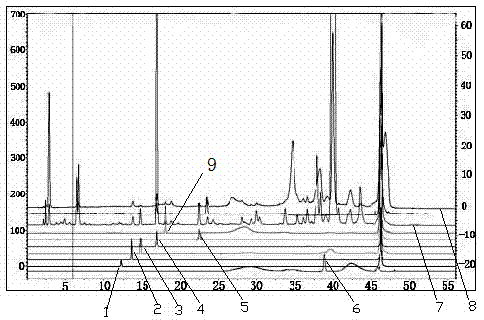 Detection method for fatty acid and vitamin E in idesia