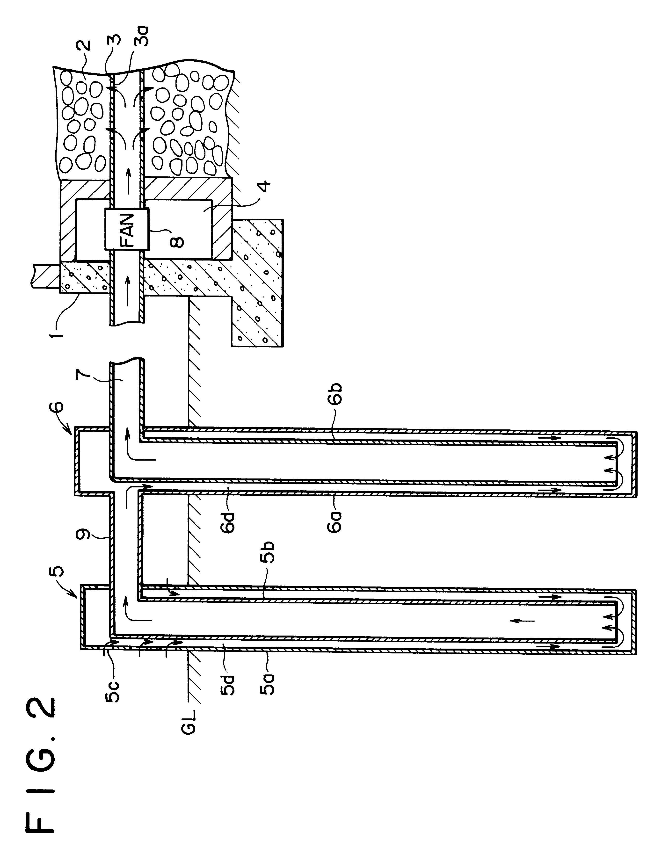 Building air conditioning system using geothermal energy