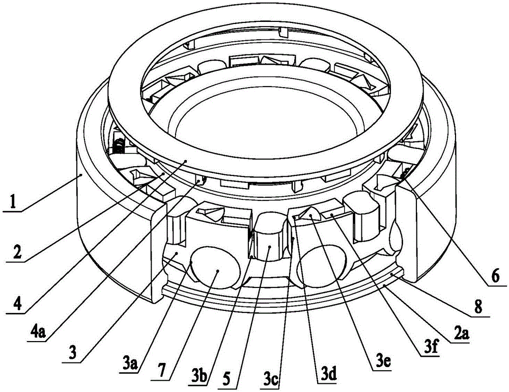 Reverse stop bearings with self-aligning snap-fit ​​bearing retainers