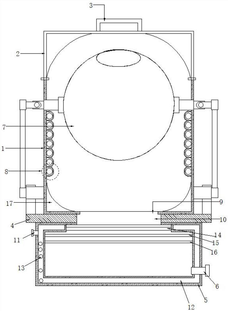 Rolling type device for extracting moisture in household garbage treatment