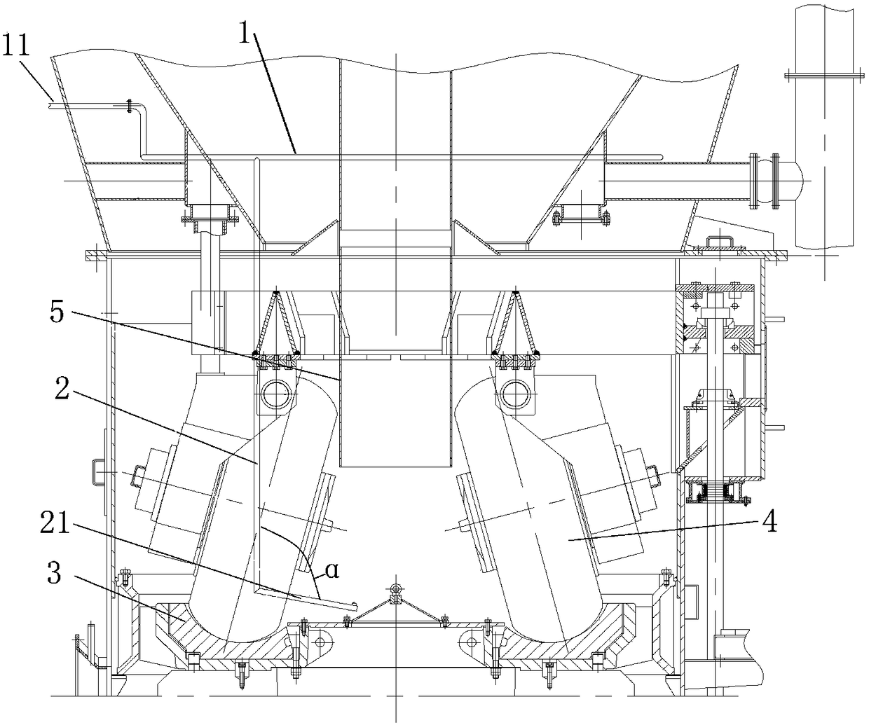 Flow field optimization device capable of improving capacity of coal mill