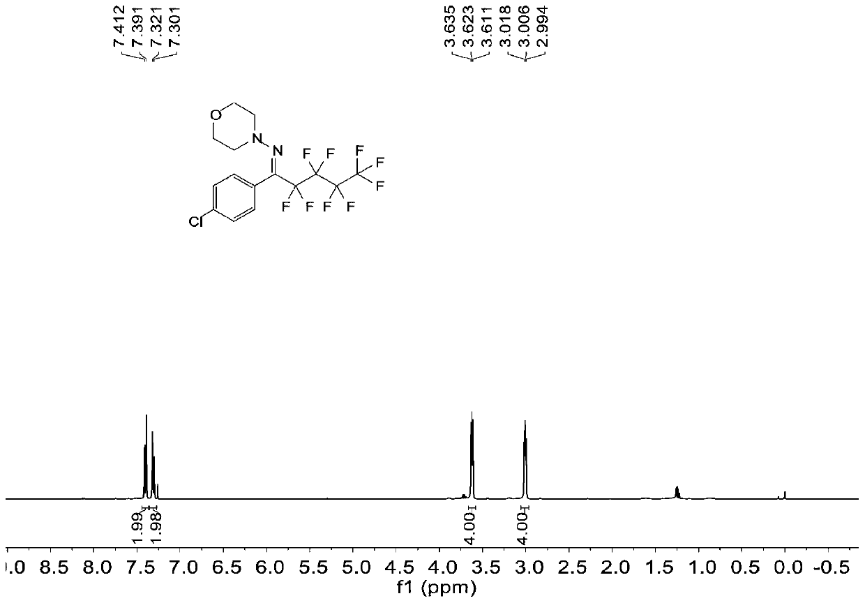 Visible light induced polyfluoroalkyl aldehyde hydrazone derivative and synthesis method thereof