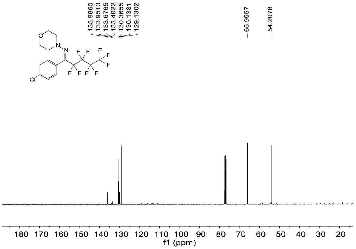 Visible light induced polyfluoroalkyl aldehyde hydrazone derivative and synthesis method thereof