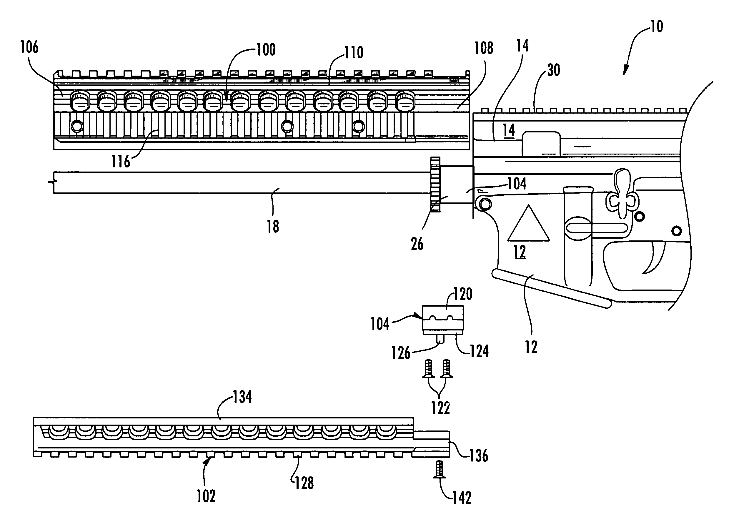 Modular fore-end rail assembly for firearms