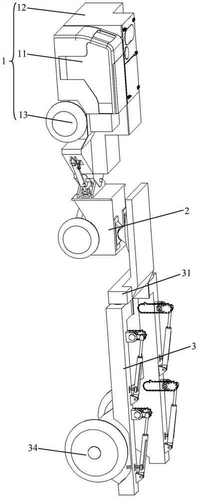 Two-stage steering support carrying vehicle