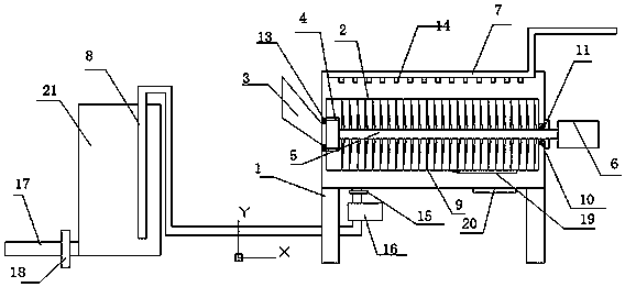 Starch separation device used for processing sweet potato sheet jelly