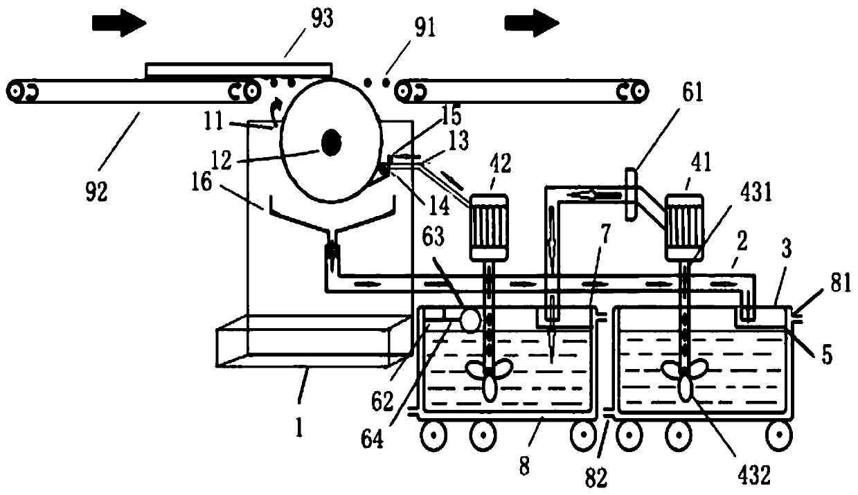 Automatic slurry spreading device and method for bottoms of ceramic unburied bricks