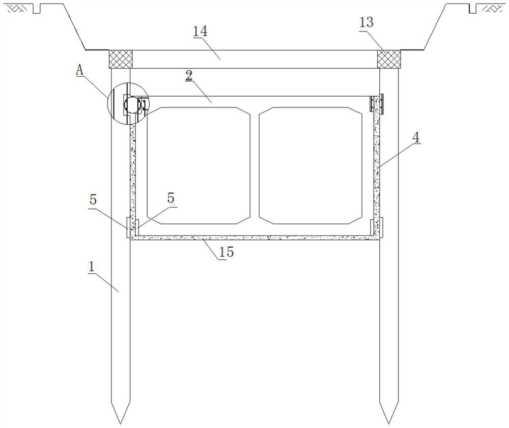 Rail transit engineering shallow-buried interval prefabricated laminated structure and construction method thereof