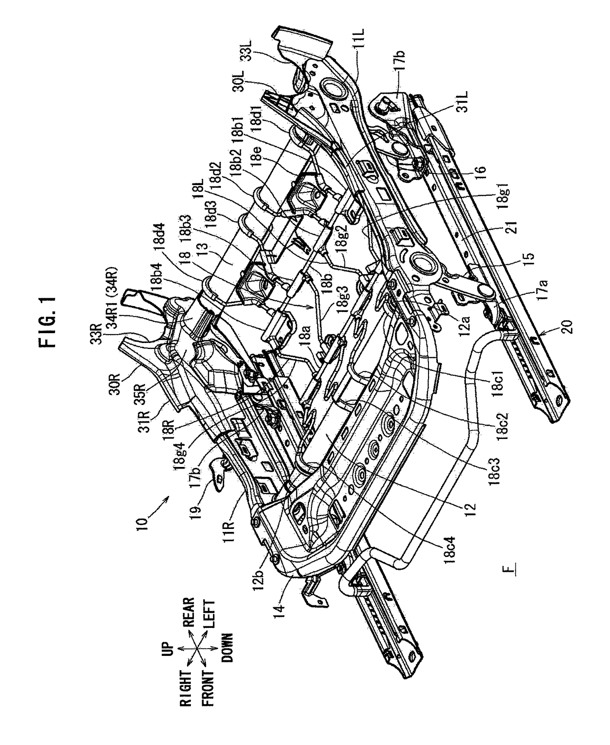 Spring member mounting structure of seat frame for vehicle