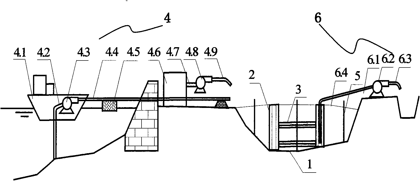 Method and device for pre-consolidating mixed hydraulically-filled soft soil foundation