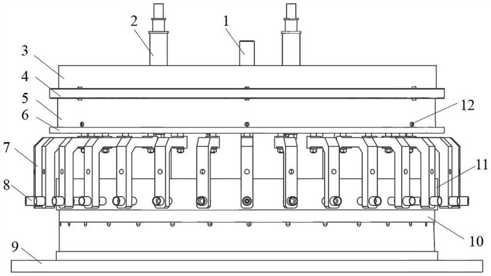 Clamp device and method for efficient electrolytic slotting machining of blisk