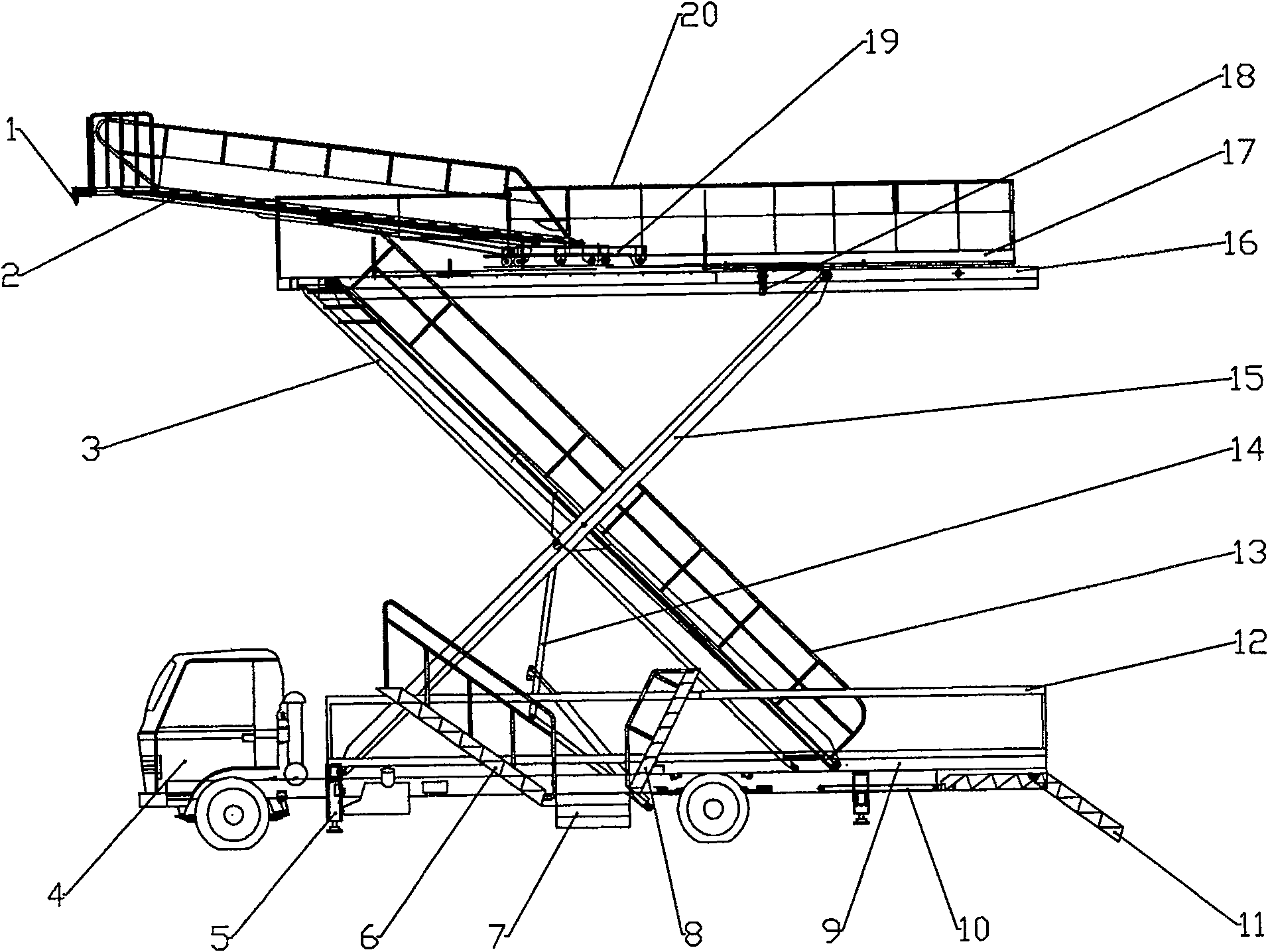 Ladder vehicle of ship