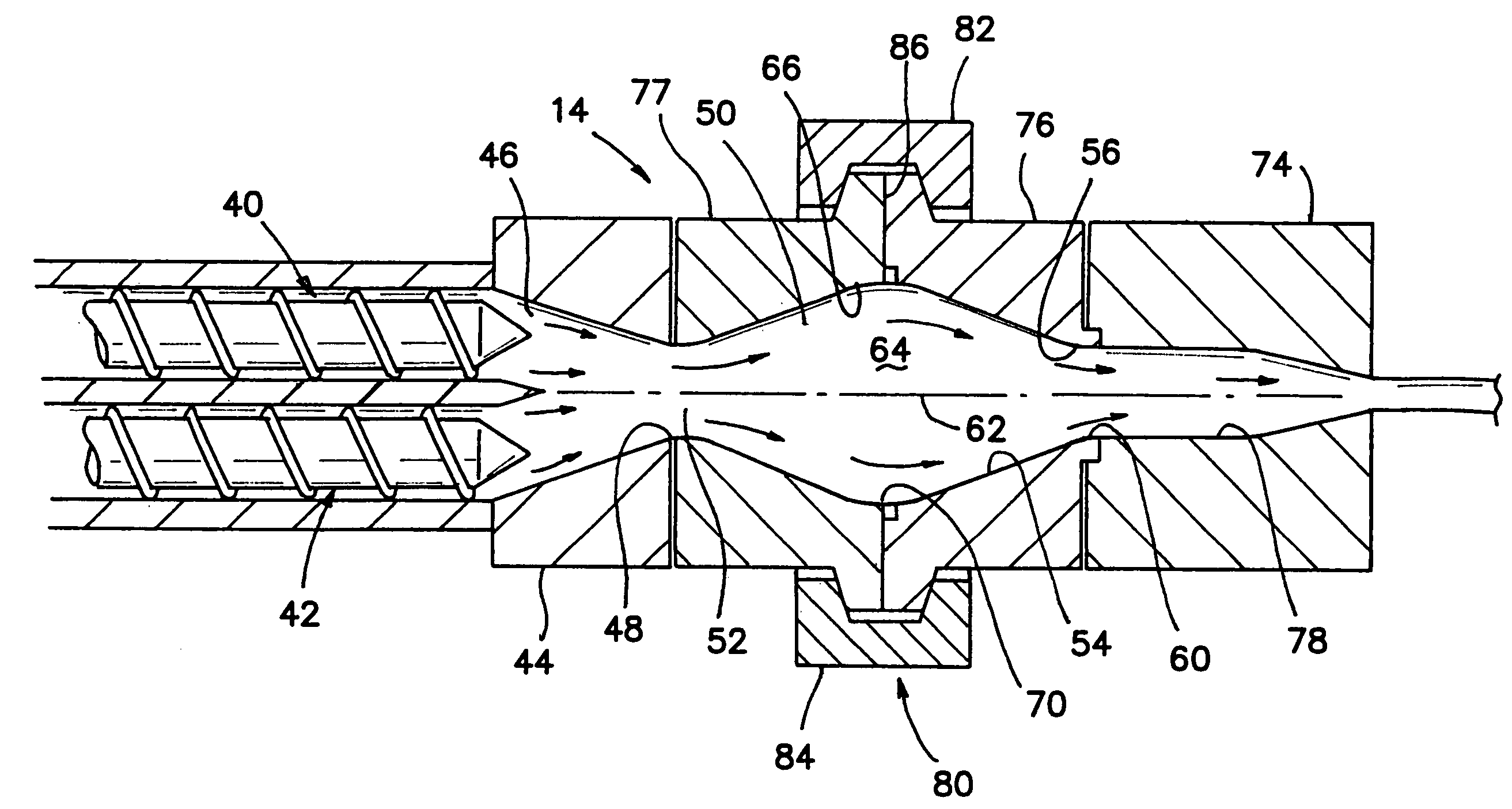 Polymer processing system including decompression chamber and method for using same