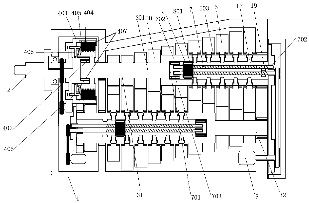 Gearbox with internal support gear shifting mechanism