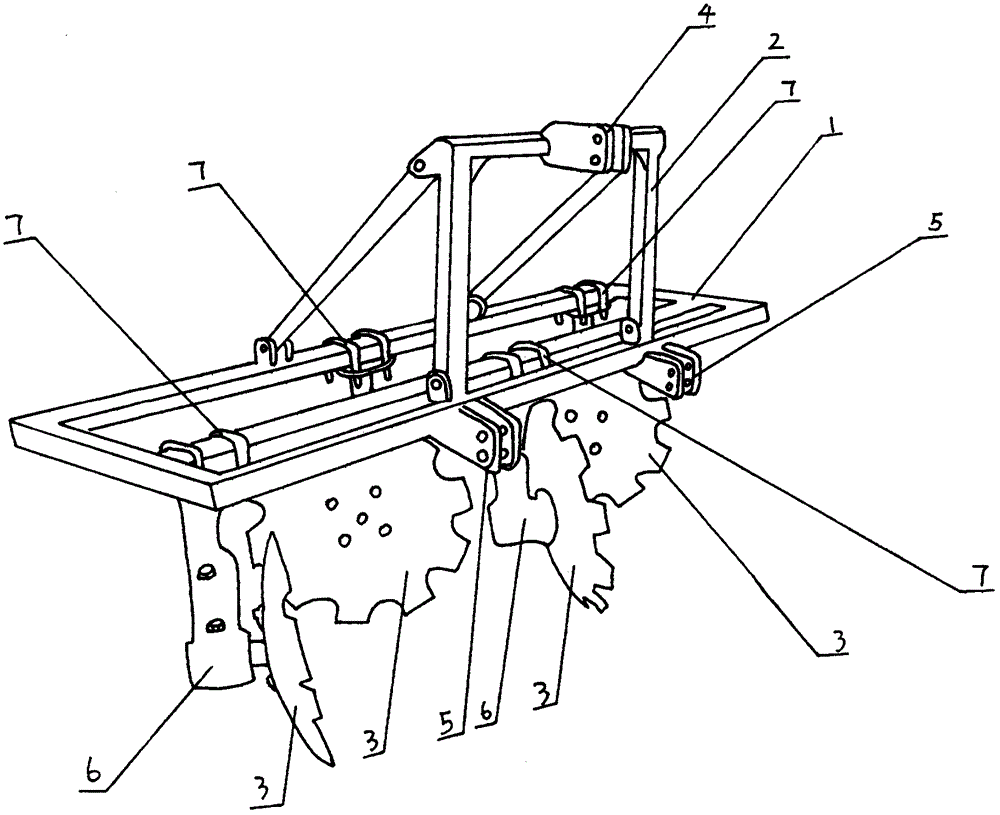 Covering harrows for cultivation ridges of sugarcane