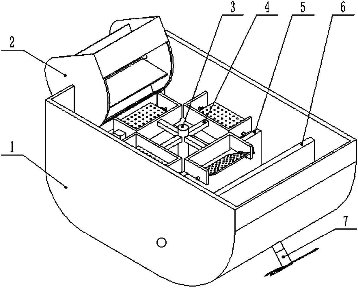 An automatic cleaning ship for floating garbage on the water surface