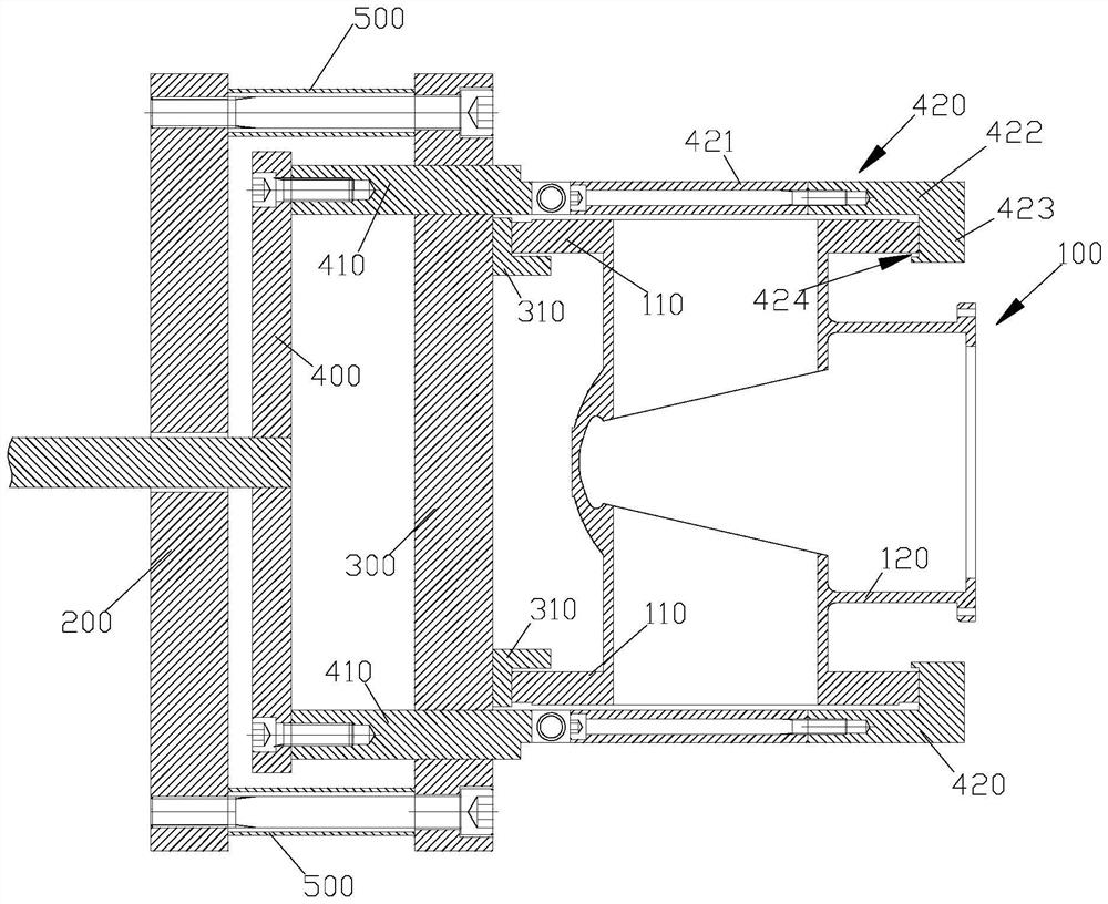 Tool and equipment for machining middle opening of valve body