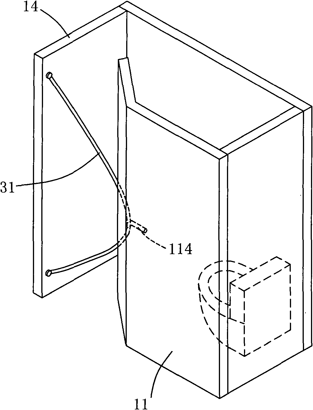 Door-free toilet in lavatory