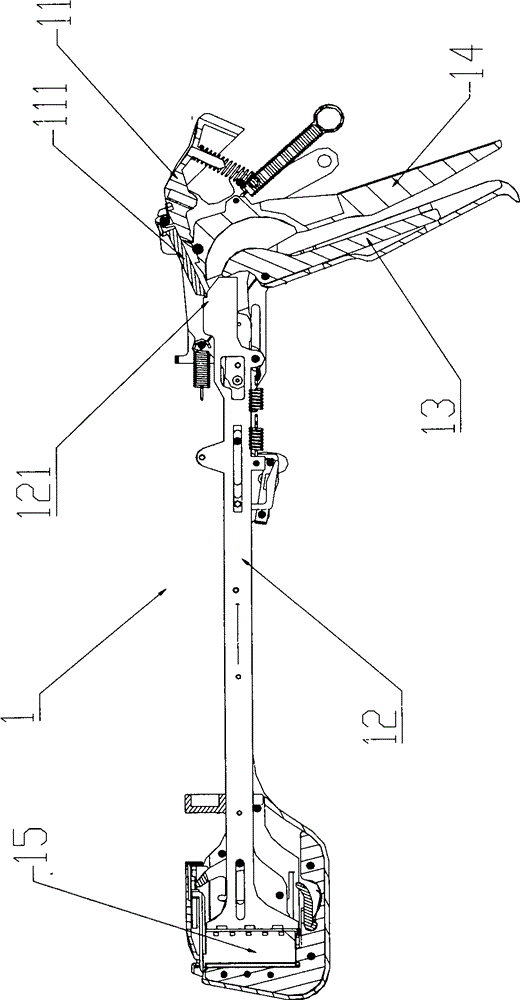 Stitching device with percussion locking unit