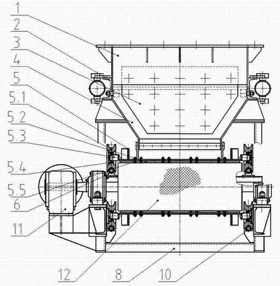 Belt feeder without carrier roller