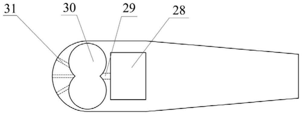 Blade leading edge double-rotational-flow impingement cooling experiment testing system and method